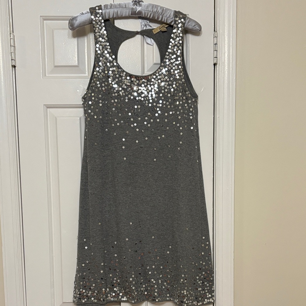 Gorgeous Silver Sequin Sleeveless Mini Dress